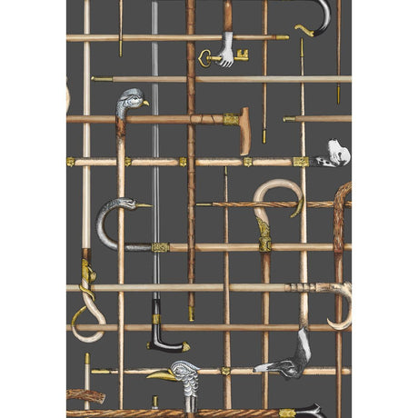 Cole & Son Bastoni Charcoal Wallpaper