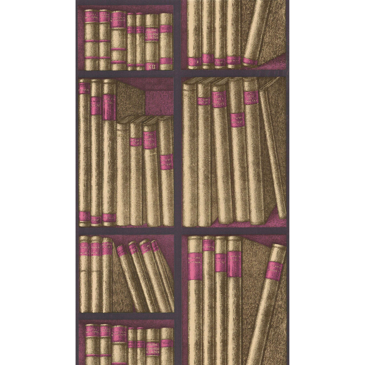 Cole & Son EX LIBRIS GOLD/MAGENTA Wallpaper