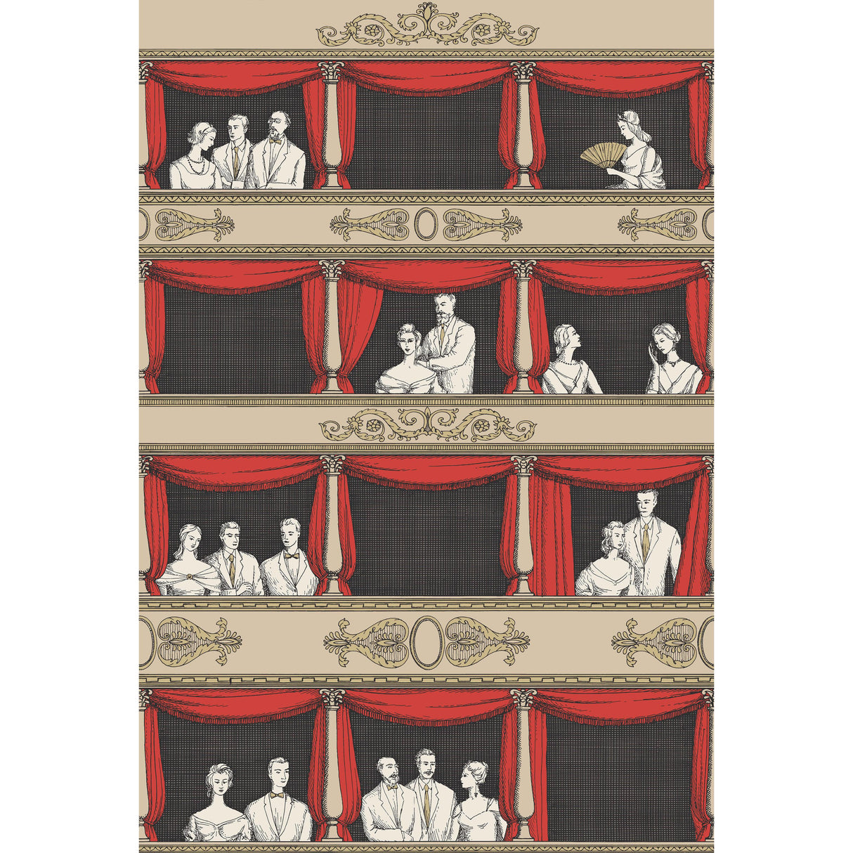 Cole & Son TEATRO LINEN/ROUGE Wallpaper