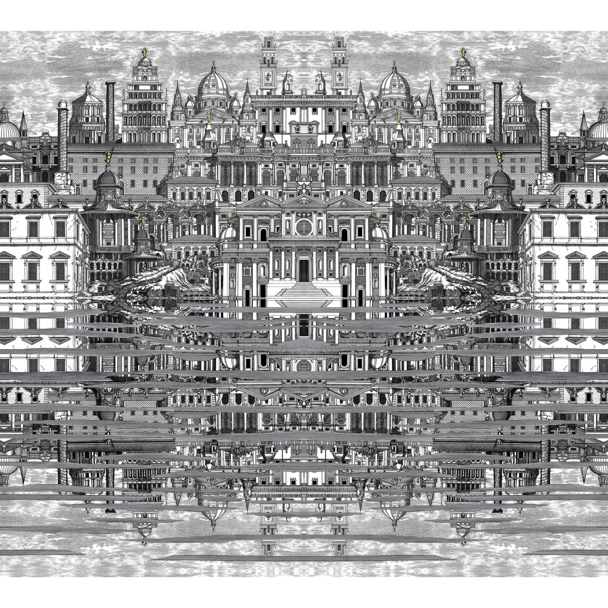 Cole & Son RIFLESSO BLACK/WHITE Wallpaper