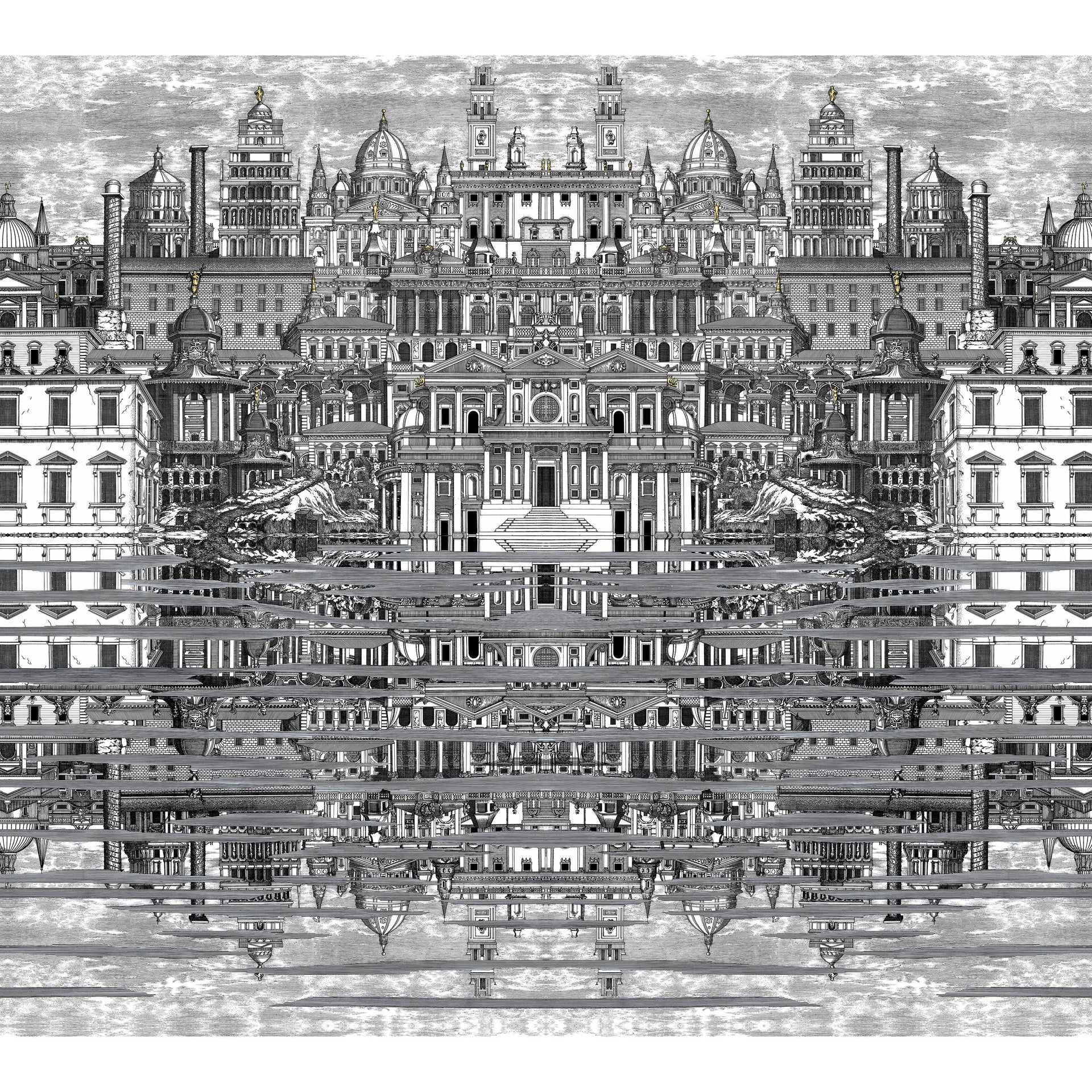 Cole & Son Riflesso Black/White Wallpaper