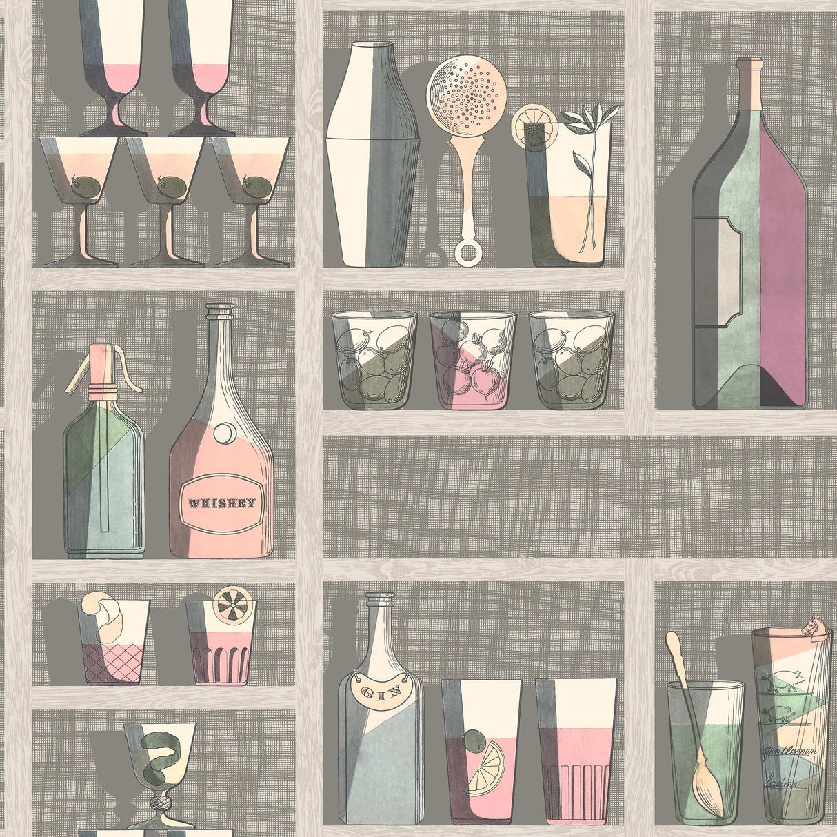 Cole & Son COCKTAILS PASTEL Wallpaper