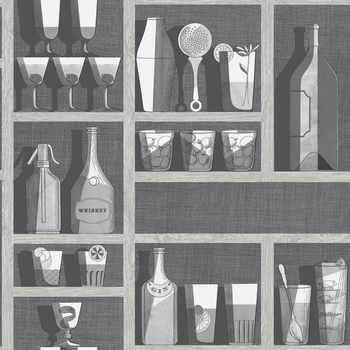 Cole & Son COCKTAILS SOOT/SNOW Wallpaper