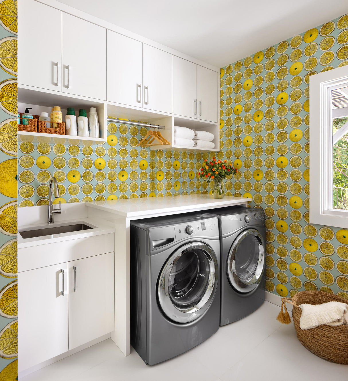 Cole & Son ARANCE LEMON/SEAFOAM Wallpaper