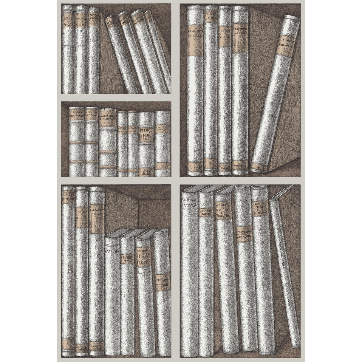 Cole & Son EX LIBRIS STONE/LINEN Wallpaper