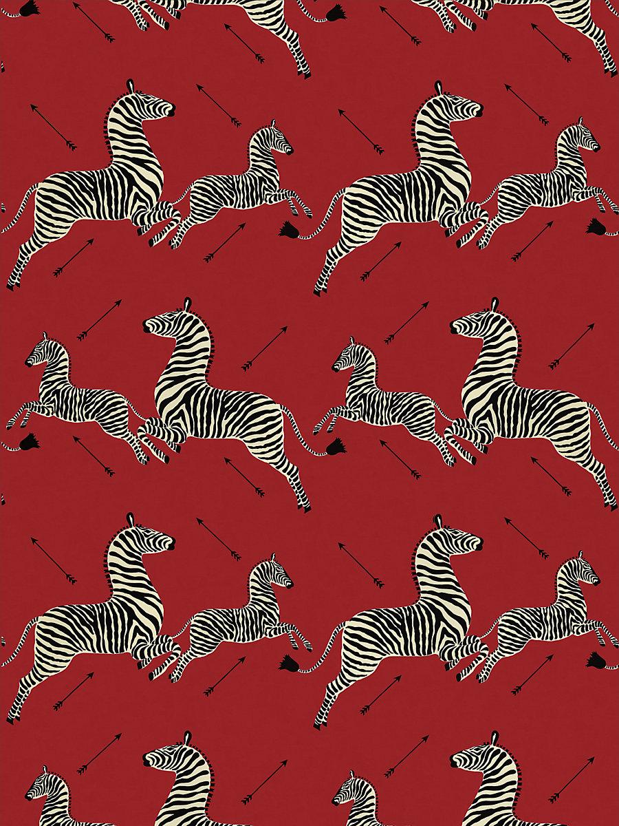 Scalamandre Zebras | Outdoor Masai Red Fabric