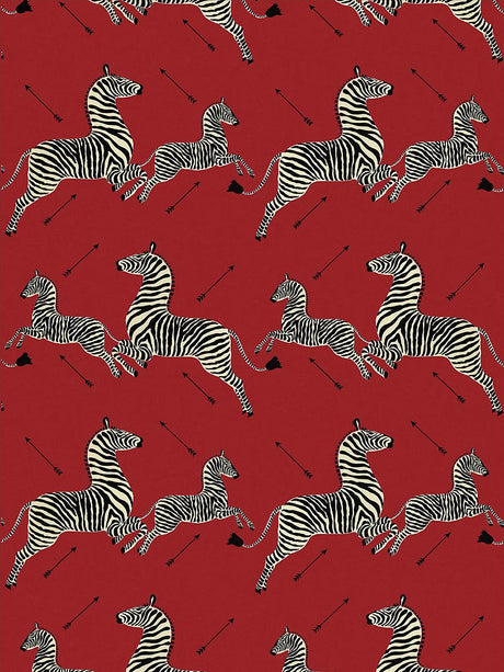 Scalamandre Zebras | Outdoor Masai Red Fabric