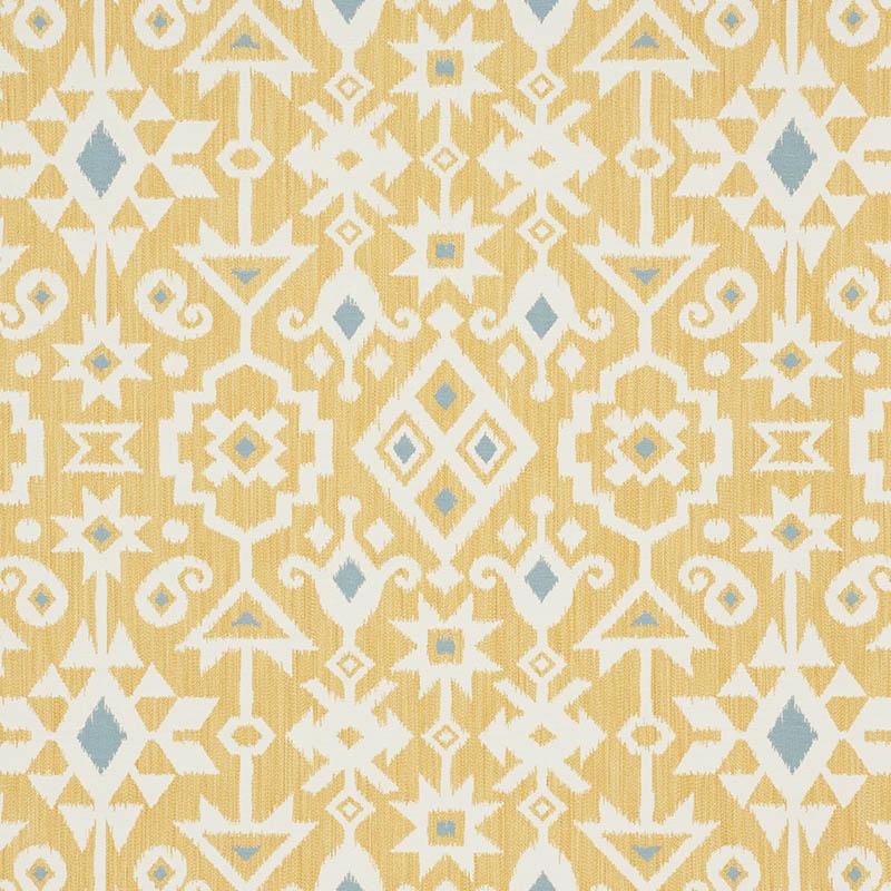 Schumacher Crusoe Ikat Yellow Fabric