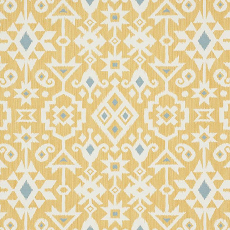 Schumacher Crusoe Ikat Yellow Fabric
