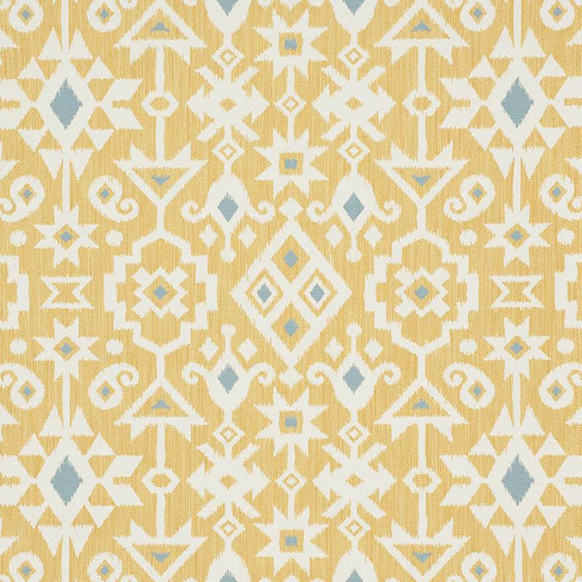 Schumacher Crusoe Ikat Yellow Fabric