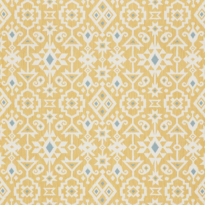 Schumacher Crusoe Ikat Yellow Fabric