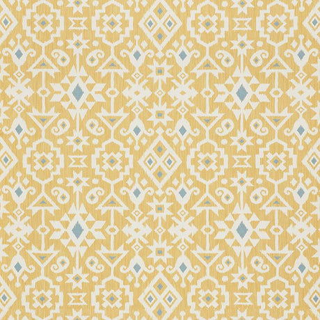 Schumacher Crusoe Ikat Yellow Fabric