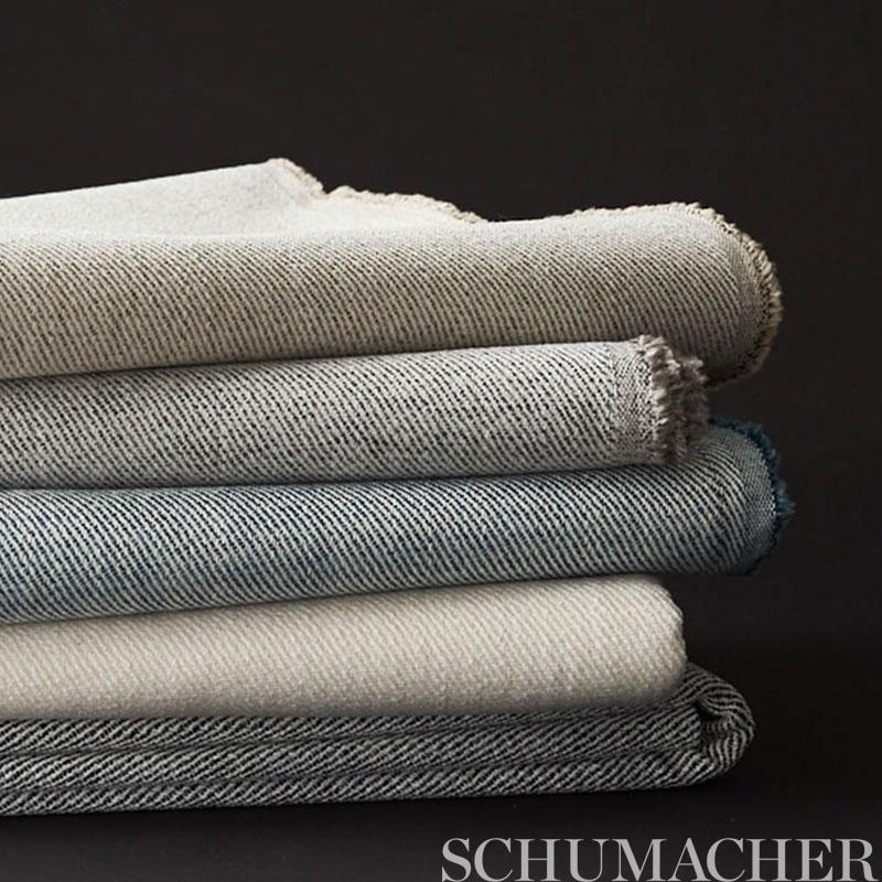 Schumacher Everett Performance Twill Charcoal Fabric