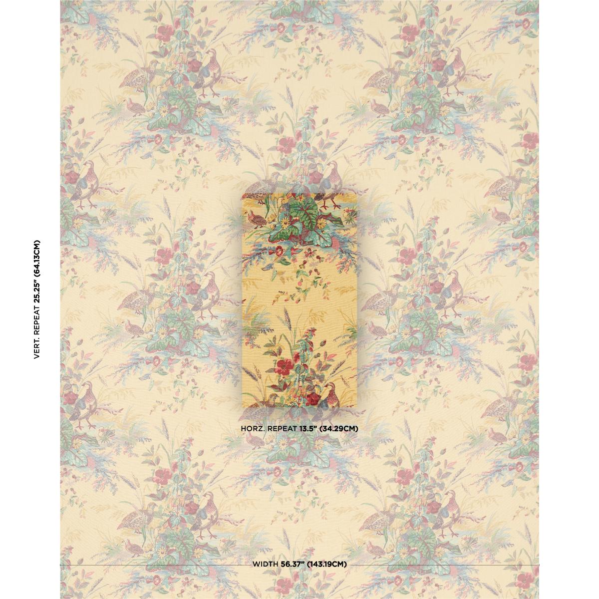Schumacher Quail Meadow Spring Fabric