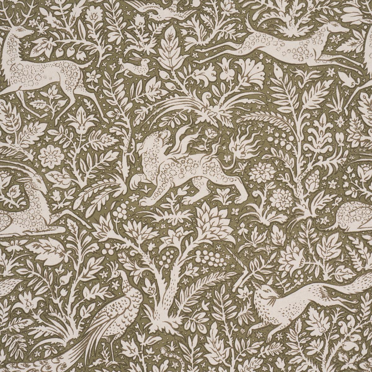Schumacher Khan'S Park Khaki Olive Fabric