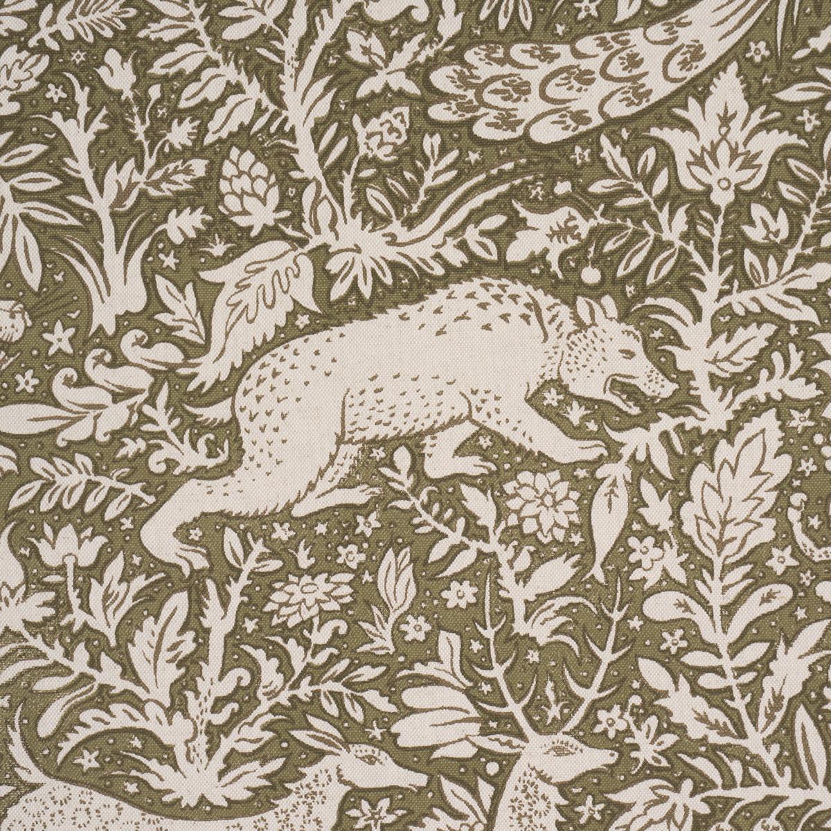 Schumacher Khan'S Park Khaki Olive Fabric