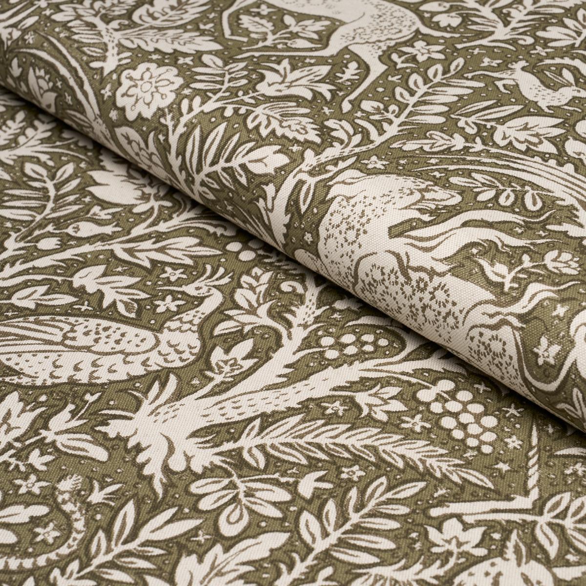 Schumacher Khan'S Park Khaki Olive Fabric