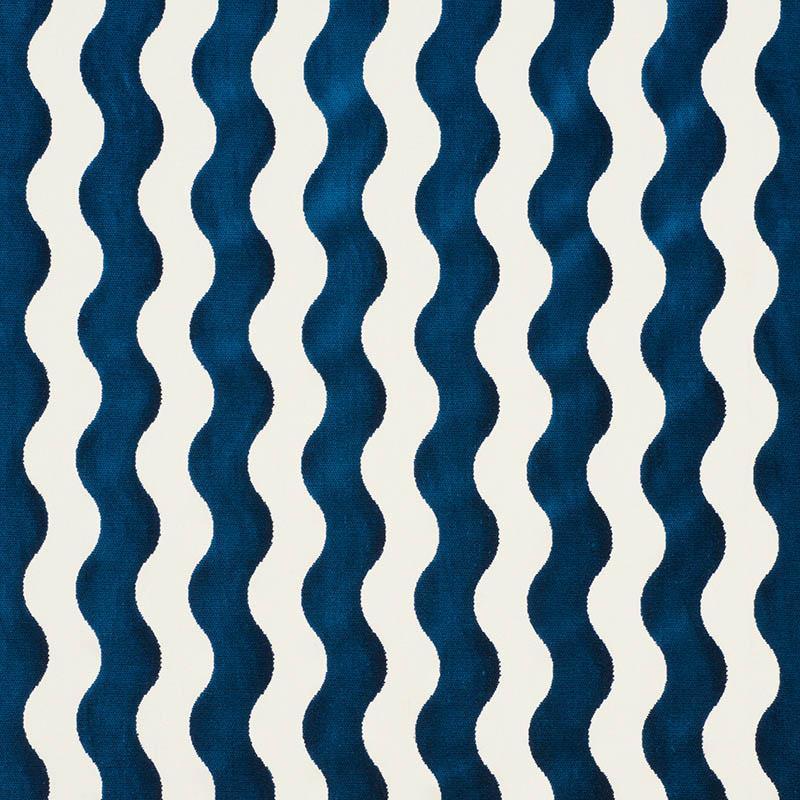 Schumacher The Wave Velvet Navy Fabric
