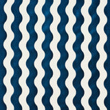 Schumacher The Wave Velvet Navy Fabric