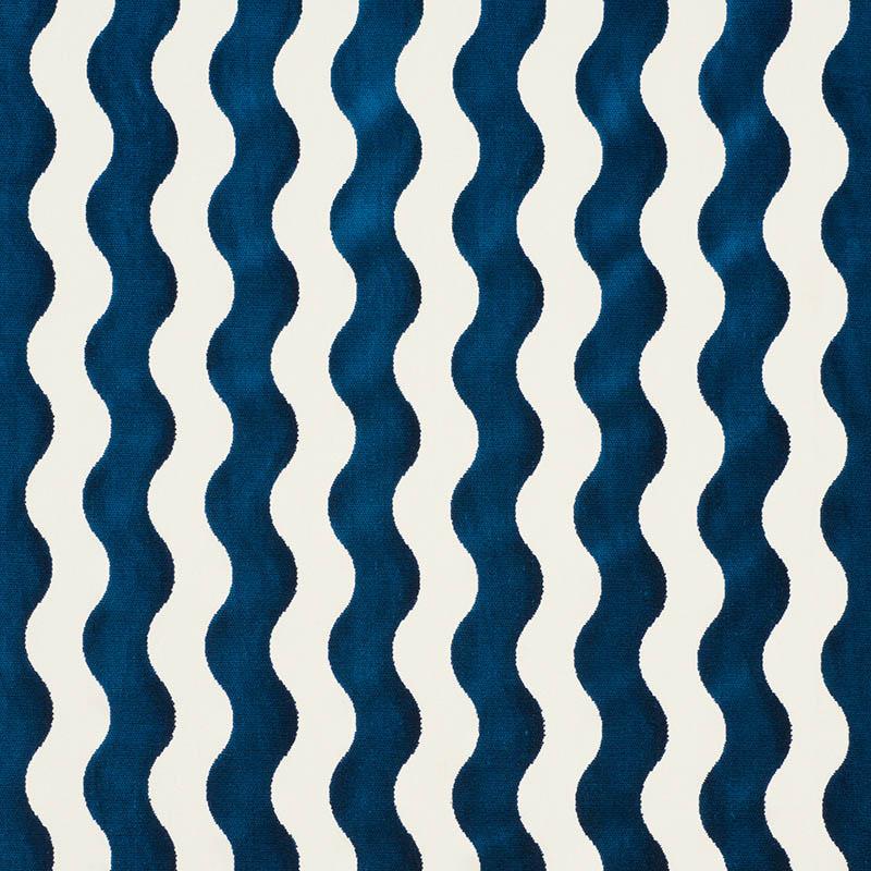Schumacher The Wave Velvet Navy Fabric