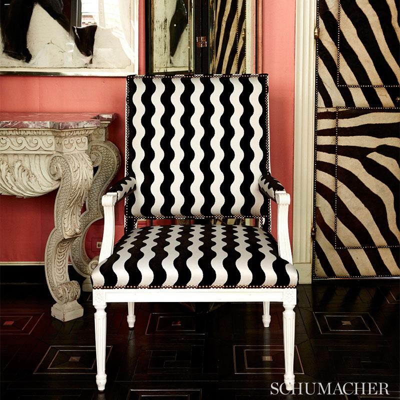 Schumacher The Wave Velvet Sky Fabric