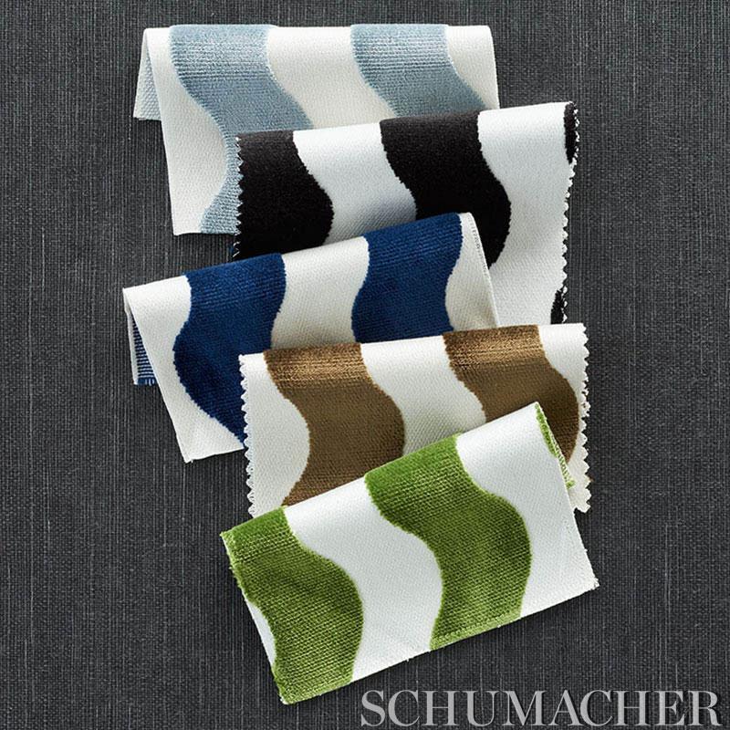 Schumacher The Wave Velvet Sky Fabric
