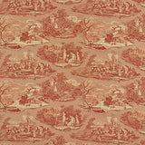 Schumacher Four Seasons Toile Document Red Fabric
