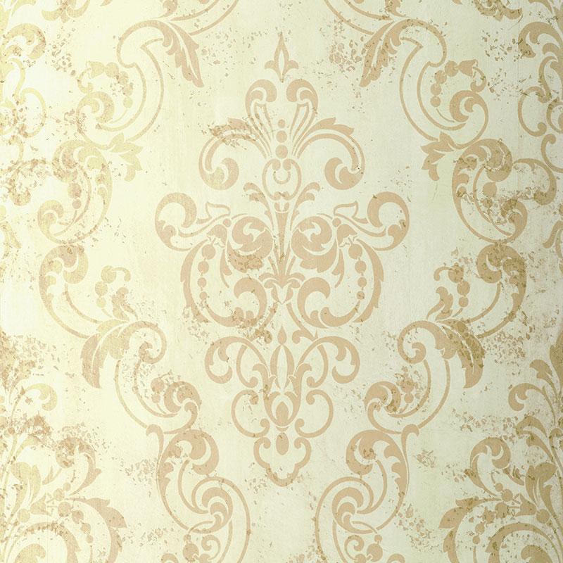 Schumacher Giovan Damask Patina Wallpaper