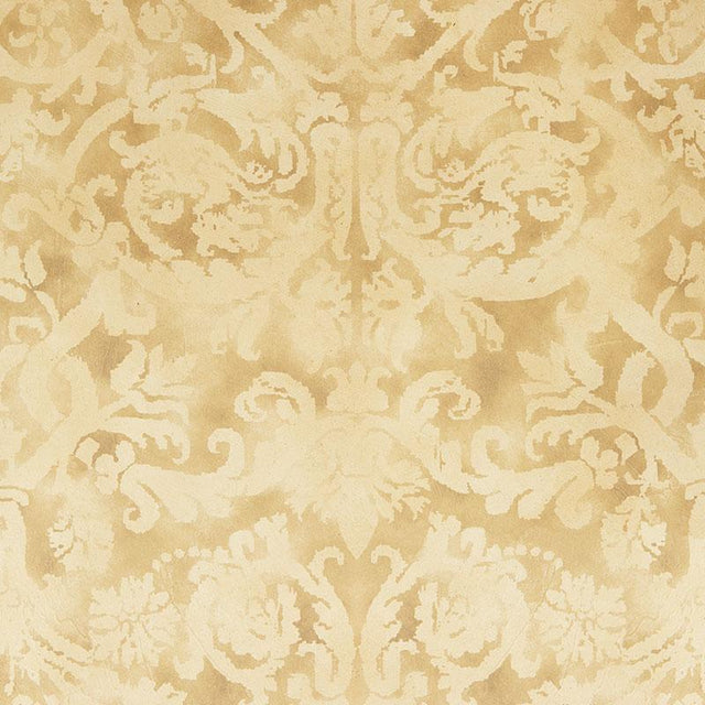 Schumacher Pontine Damask Granite Wallpaper