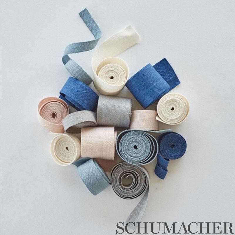 Schumacher Mathias Linen Tape Wide Indigo Trim