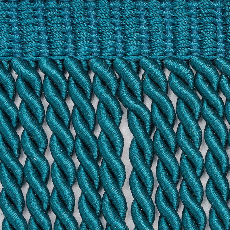 Schumacher Olivier Silk Bullion Peacock Trim