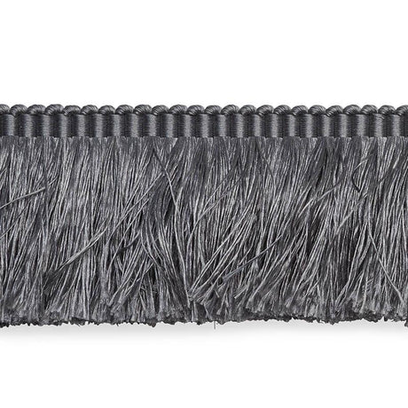 Schumacher Grey Francois Silk Brush Fringe
