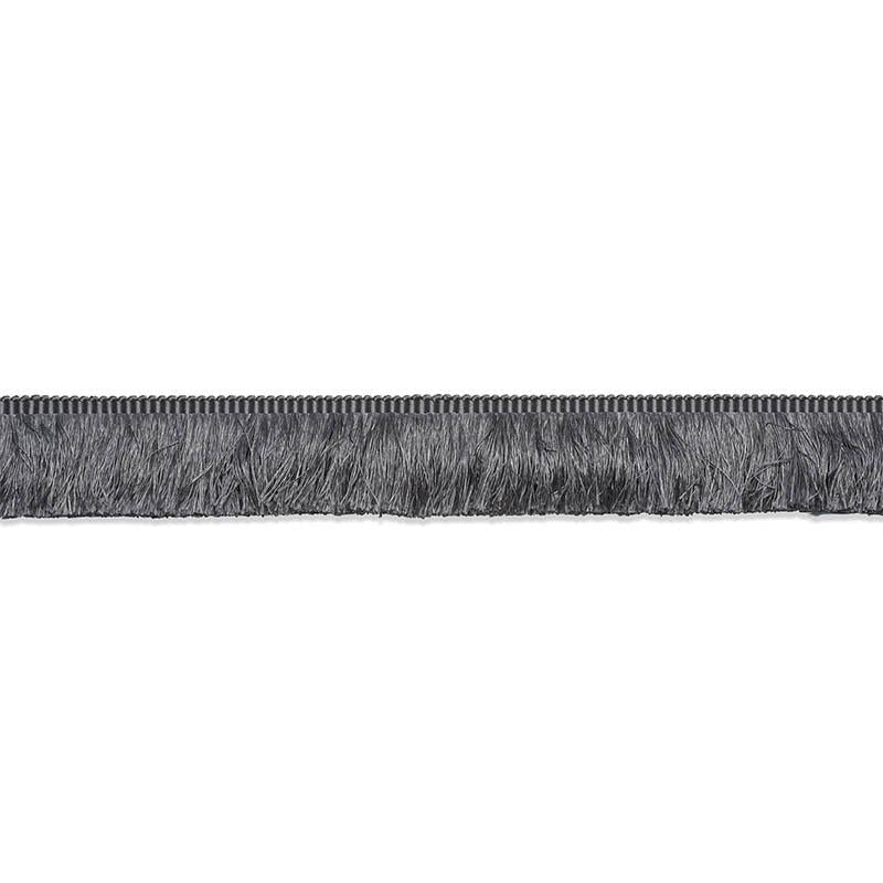 Schumacher Grey Francois Silk Brush Fringe