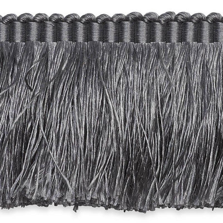 Schumacher Grey Francois Silk Brush Fringe
