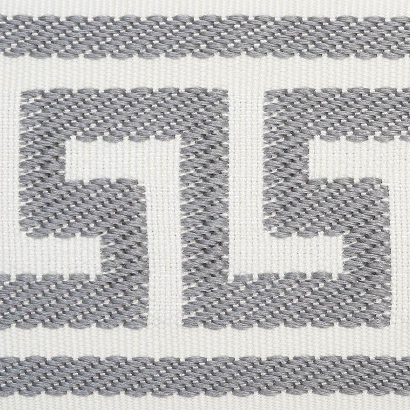 Schumacher Grey Etienne Silk Greek Key Wide
