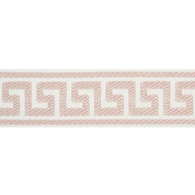 Schumacher Blush Etienne Silk Greek Key Narrow