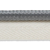 Schumacher Gustave Silk Lip Cord Medium Grey Trim