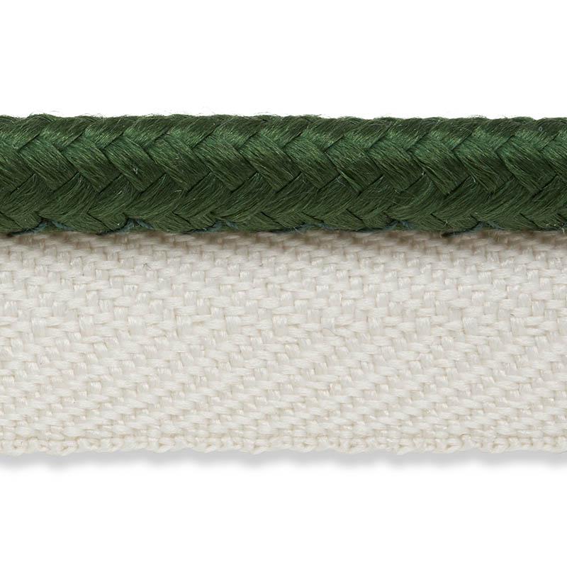 Schumacher Gustave Silk Lip Cord Medium Emerald Trim