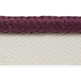 Schumacher Gustave Silk Lip Cord Medium Eggplant Trim