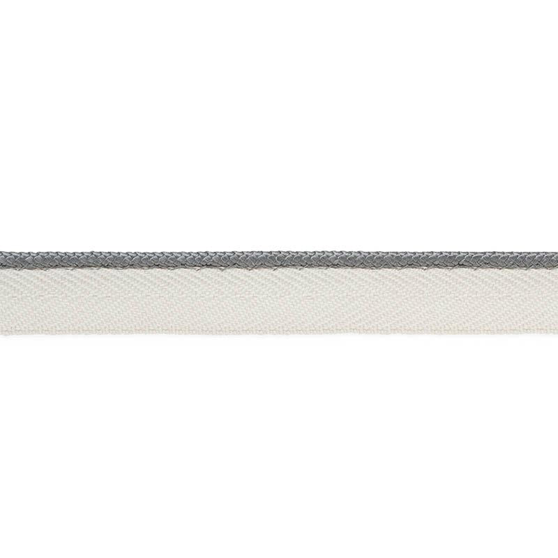 Schumacher Grey Gustave Silk Lip Cord Narrow