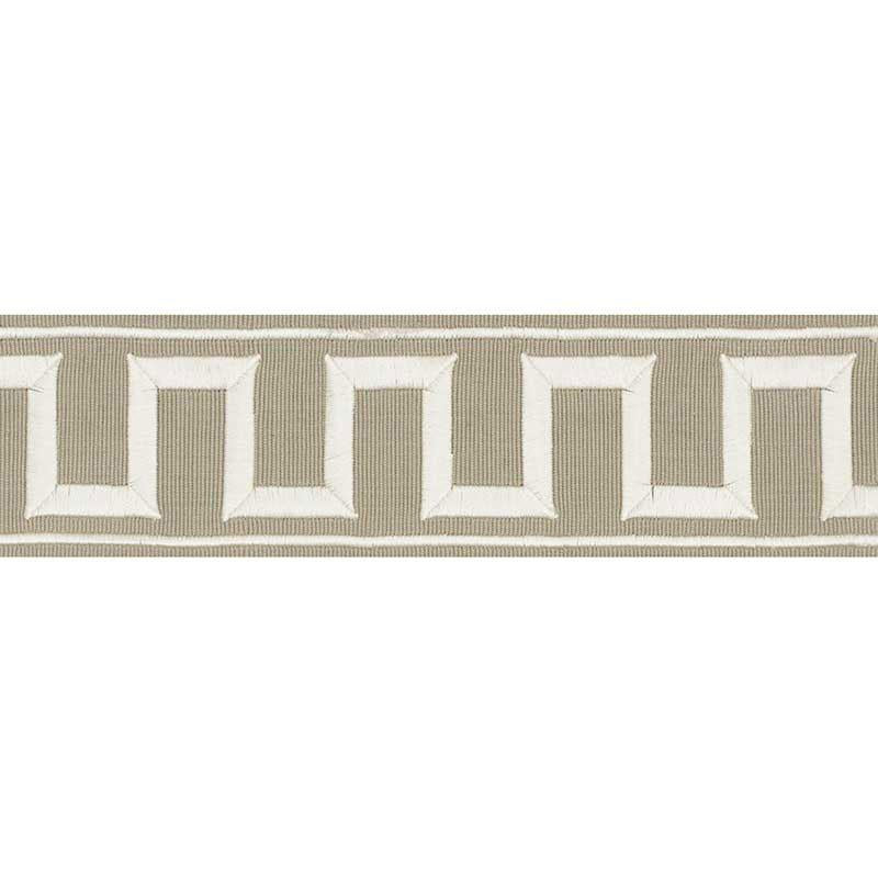 Schumacher Taupe Greek Key Embroidered Tape