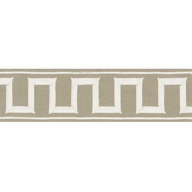 Schumacher Taupe Greek Key Embroidered Tape