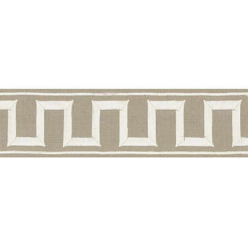 Schumacher Greek Key Embroidered Tape Taupe Trim