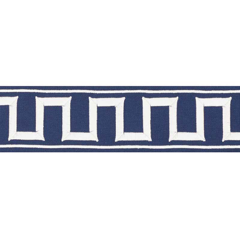 Schumacher Marine Greek Key Embroidered Tape