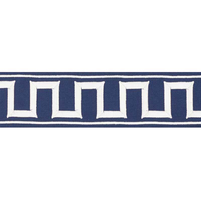 Schumacher Greek Key Embroidered Tape Marine Trim