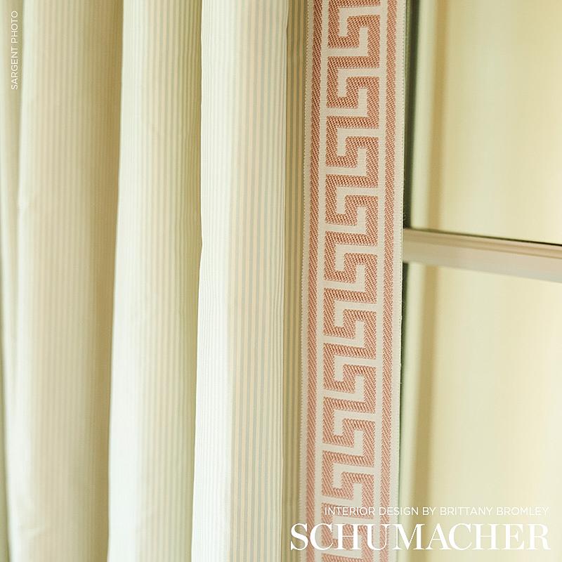 Schumacher Blush Etienne Silk Greek Key Wide