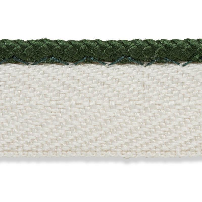 Schumacher Gustave Silk Lip Cord Narrow Emerald Trim