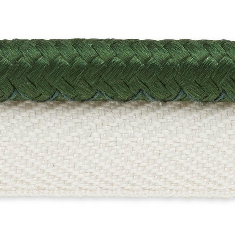 Schumacher Gustave Silk Lip Cord Wide Emerald Trim