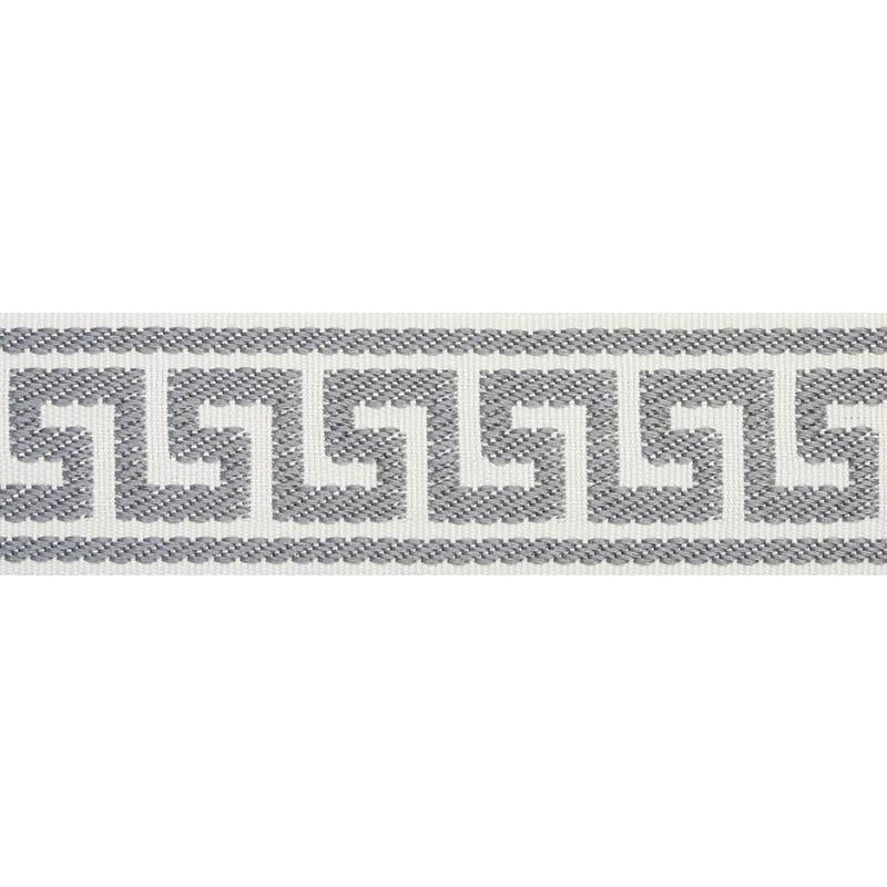Schumacher Grey Etienne Silk Greek Key Narrow