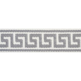 Schumacher Grey Etienne Silk Greek Key Narrow